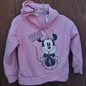 ⭐M4) Disney Minnie Mouse Toddler Girls Hoodie 3T Pink Graphic Sweatshirt Fall